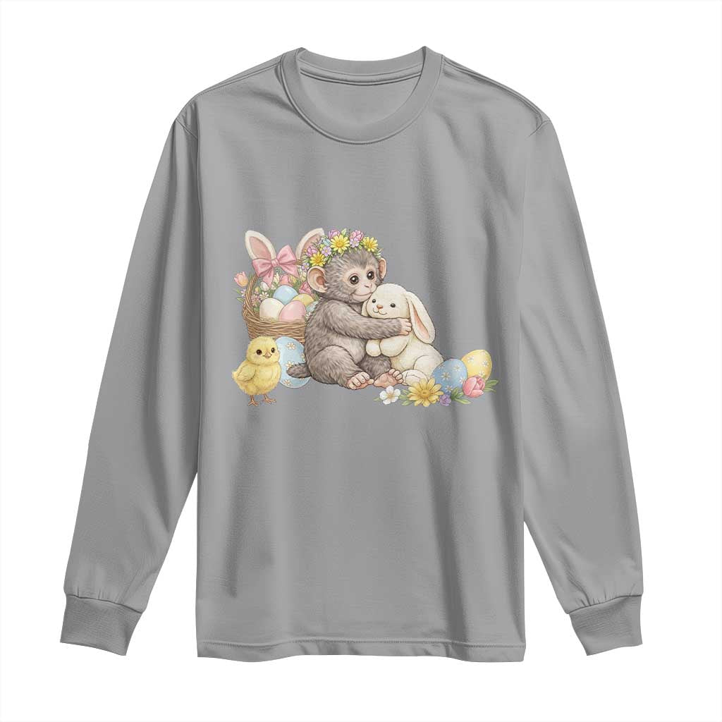 Cute Punch Baby Monkey Easter Long Sleeve Shirt Funny Animal Gift