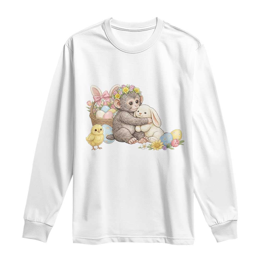 Cute Punch Baby Monkey Easter Long Sleeve Shirt Funny Animal Gift