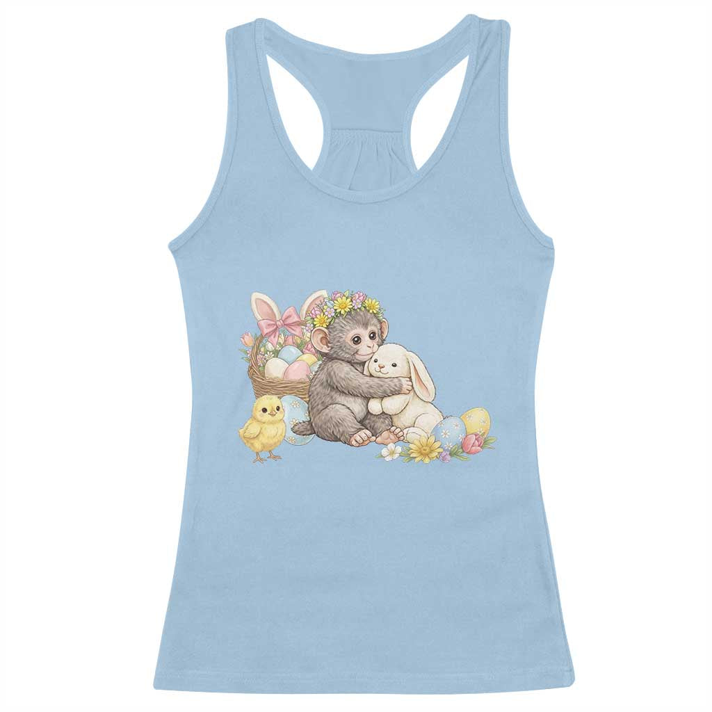Cute Punch Baby Monkey Easter Racerback Tank Top Funny Animal Gift