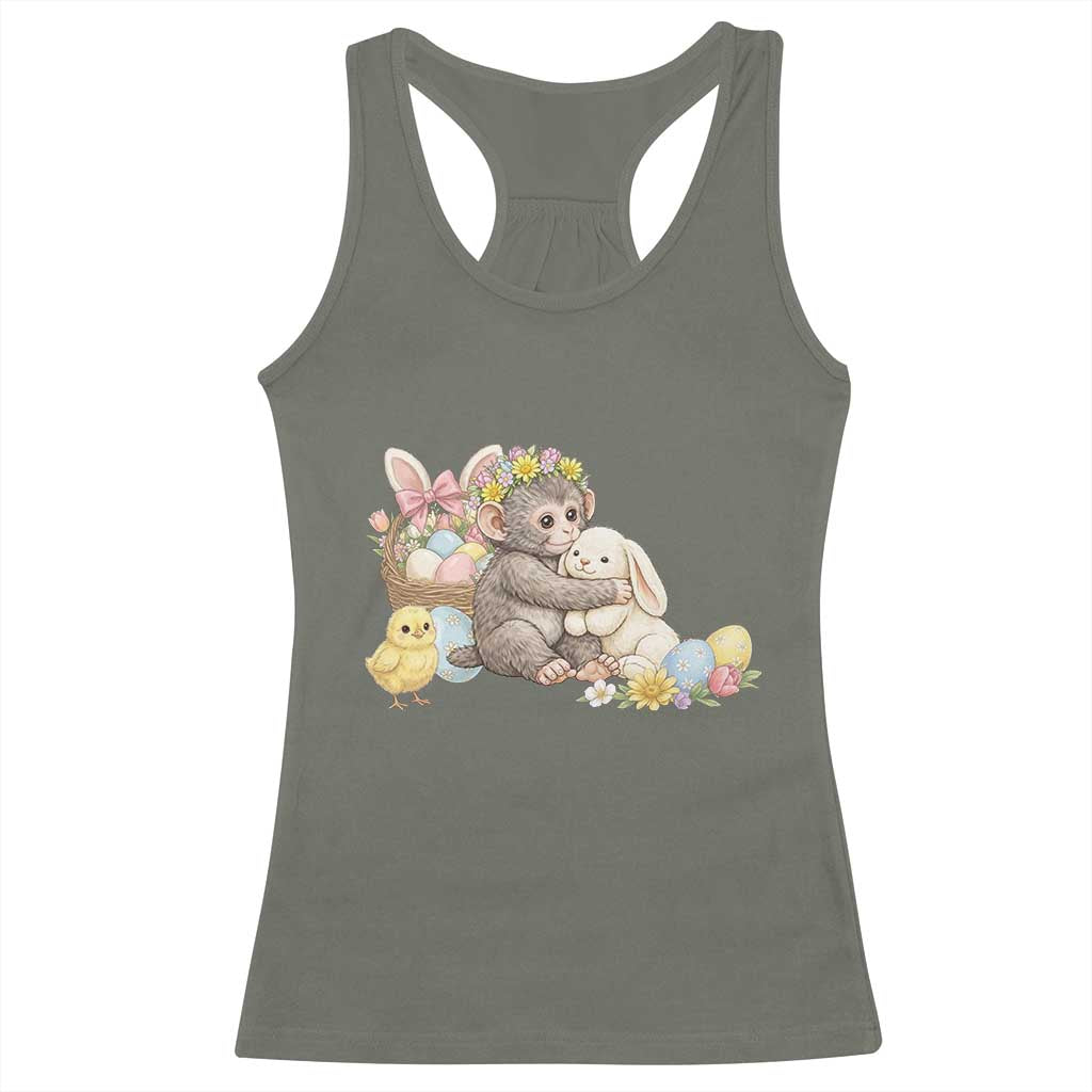 Cute Punch Baby Monkey Easter Racerback Tank Top Funny Animal Gift