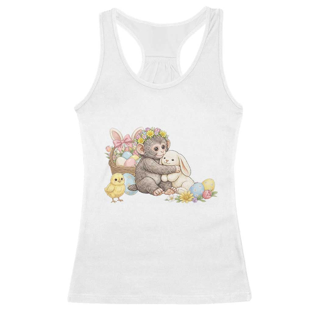 Cute Punch Baby Monkey Easter Racerback Tank Top Funny Animal Gift