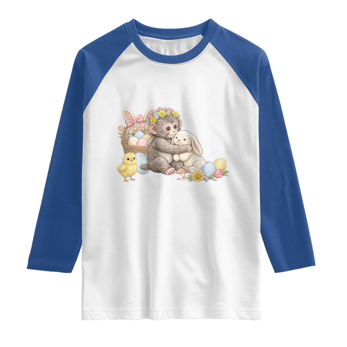 Cute Punch Baby Monkey Easter Raglan Shirt Funny Animal Gift