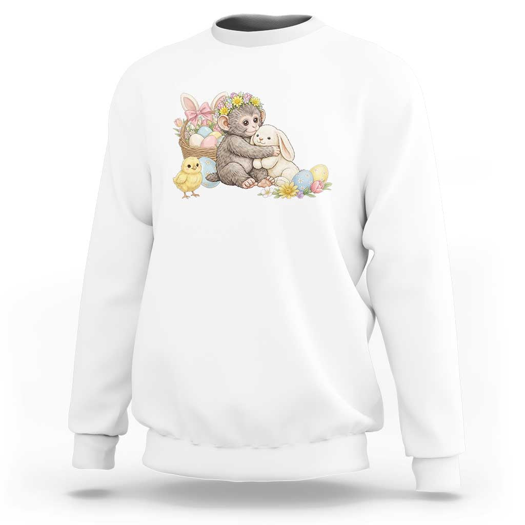 Cute Punch Baby Monkey Easter Sweatshirt Funny Animal Gift