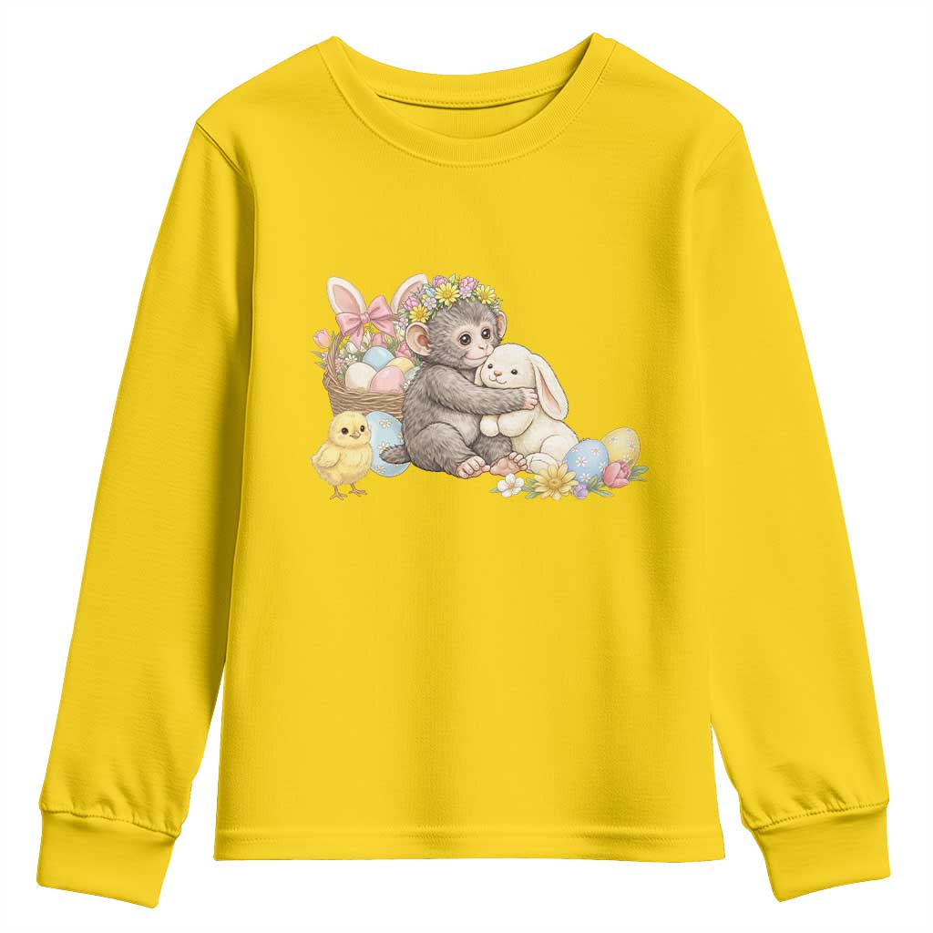 Cute Punch Baby Monkey Easter Youth Sweatshirt Funny Animal Gift