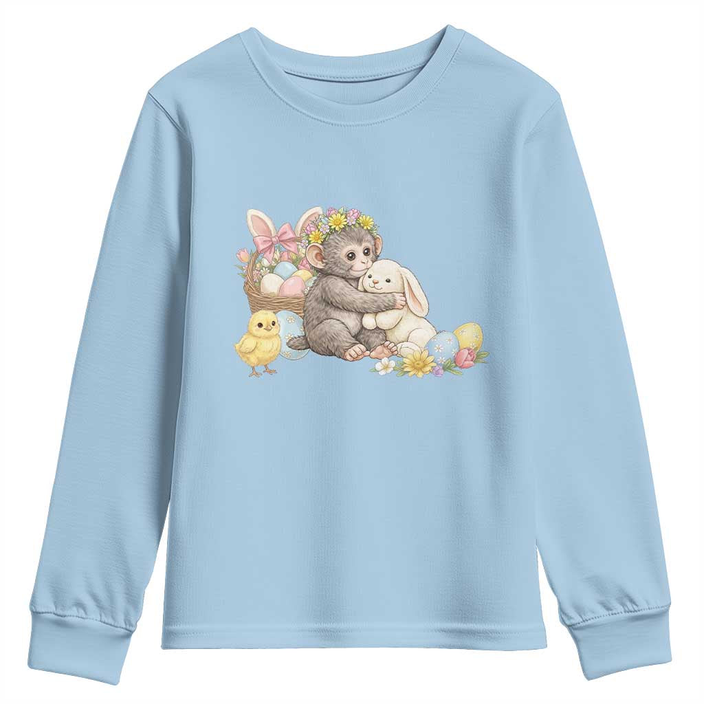 Cute Punch Baby Monkey Easter Youth Sweatshirt Funny Animal Gift