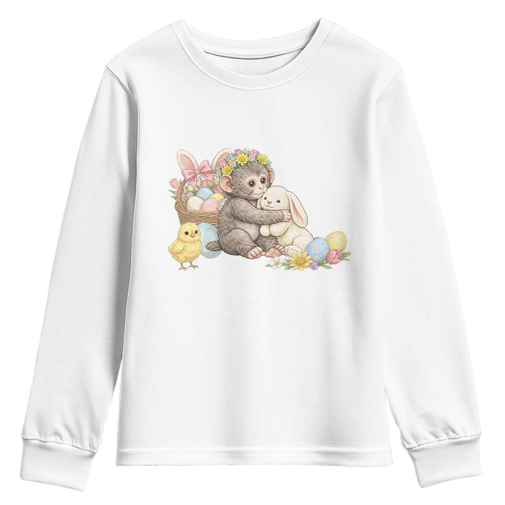 Cute Punch Baby Monkey Easter Youth Sweatshirt Funny Animal Gift