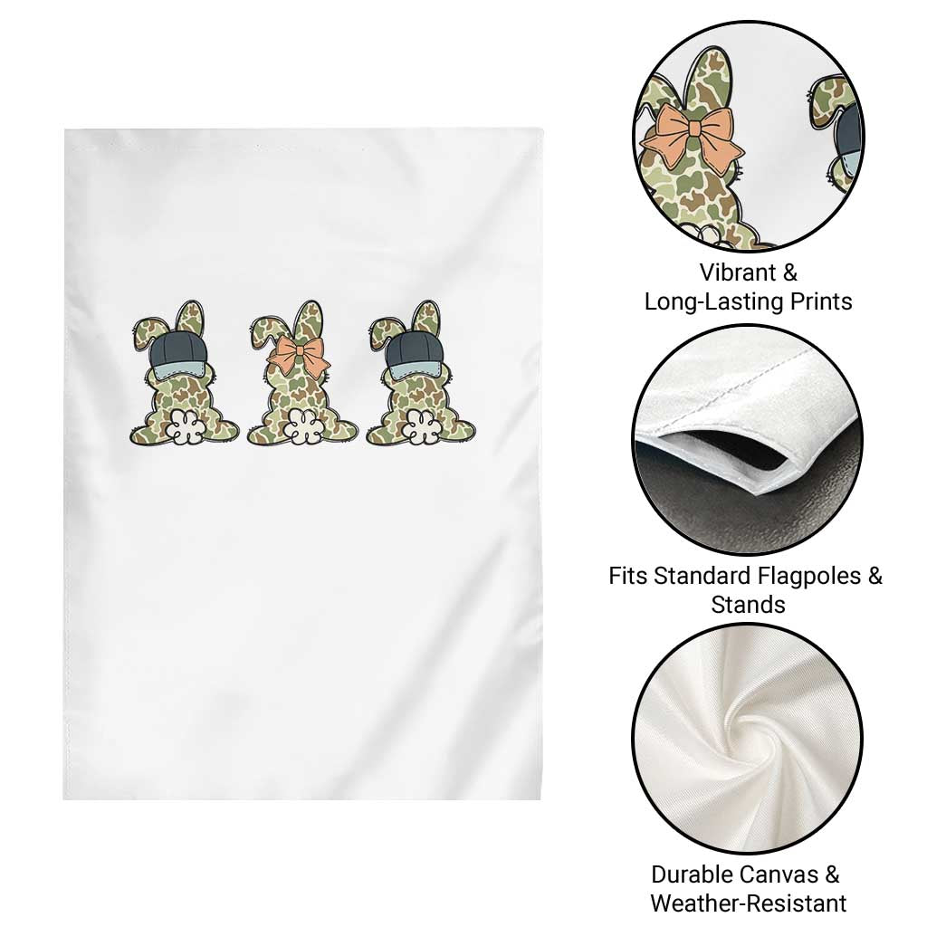 Camo Easter Bunny Garden Flag Funny Hunter Easter Gift