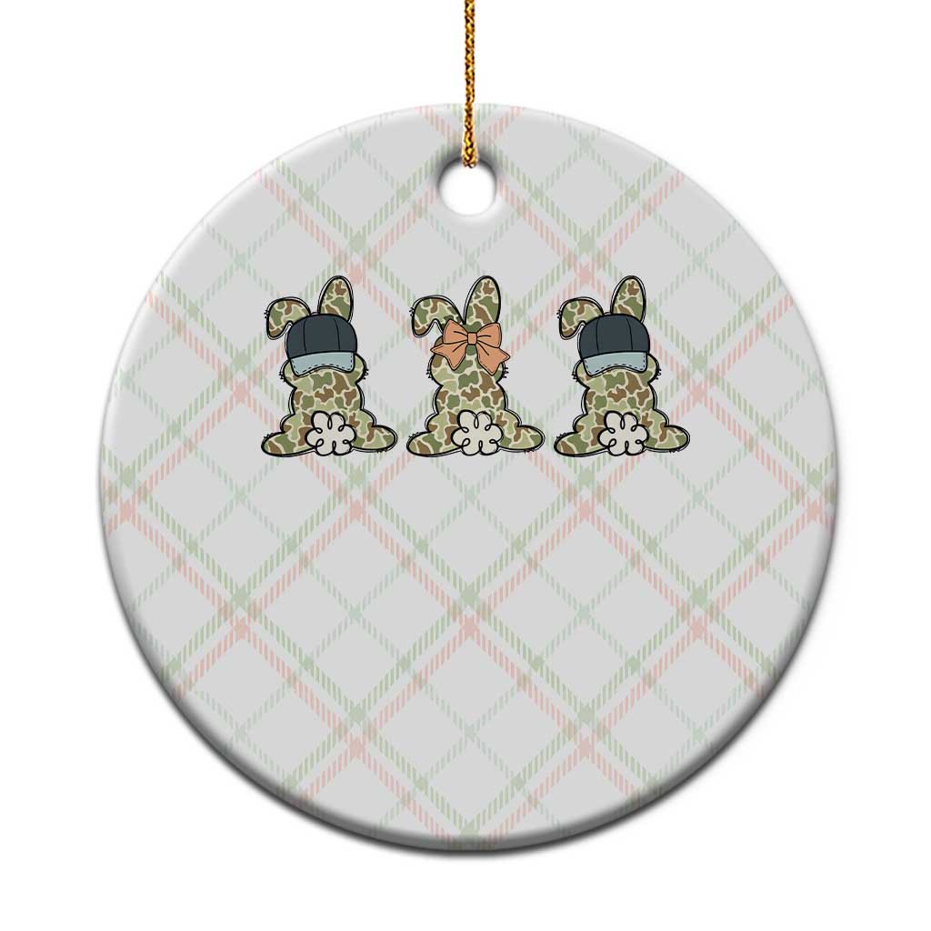 Camo Easter Bunny Ceramic Ornament Funny Hunter Easter Gift