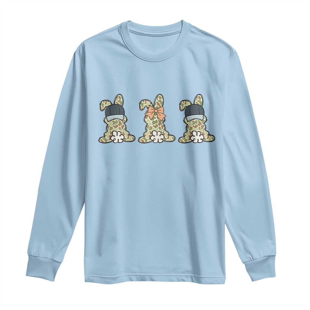 Camo Easter Bunny Long Sleeve Shirt Funny Hunter Easter Gift