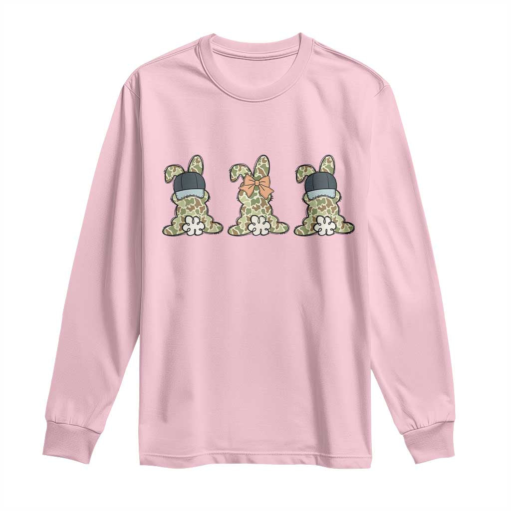 Camo Easter Bunny Long Sleeve Shirt Funny Hunter Easter Gift