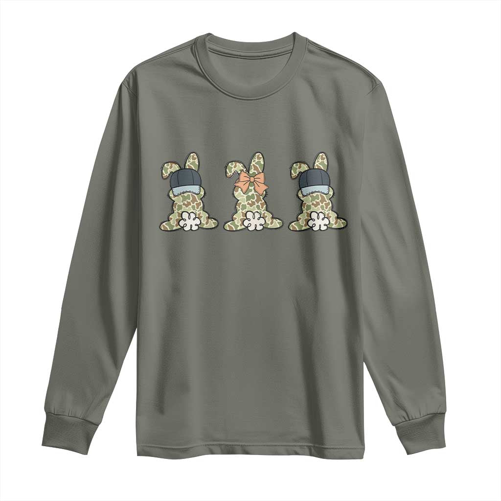 Camo Easter Bunny Long Sleeve Shirt Funny Hunter Easter Gift