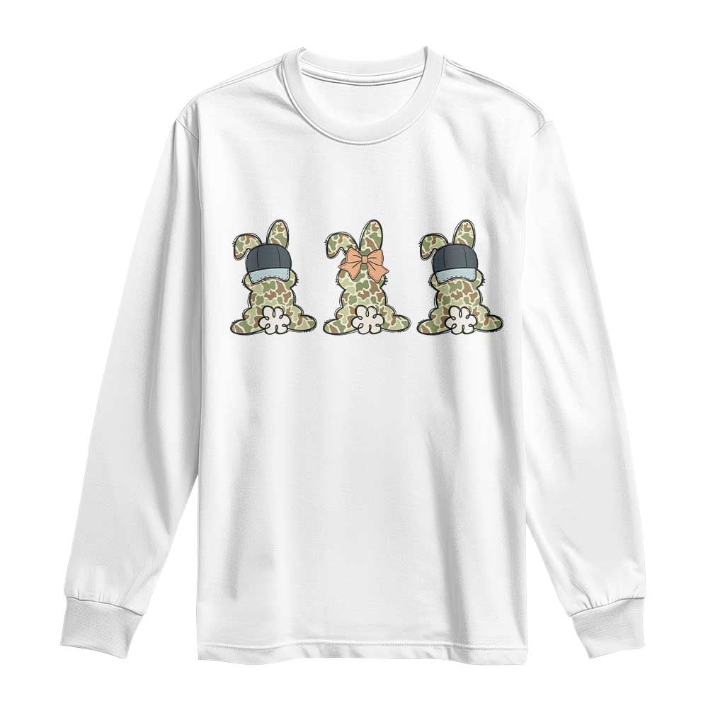 Camo Easter Bunny Long Sleeve Shirt Funny Hunter Easter Gift