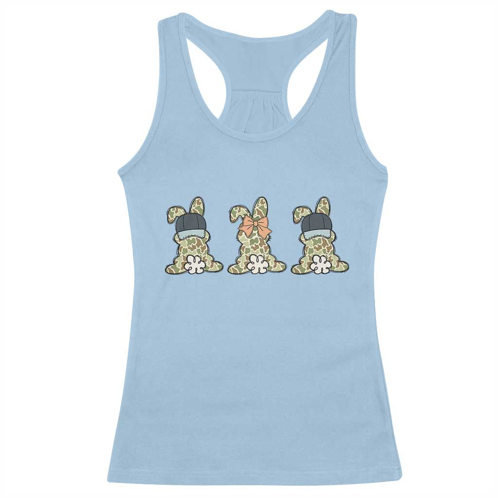 Camo Easter Bunny Racerback Tank Top Funny Hunter Easter Gift