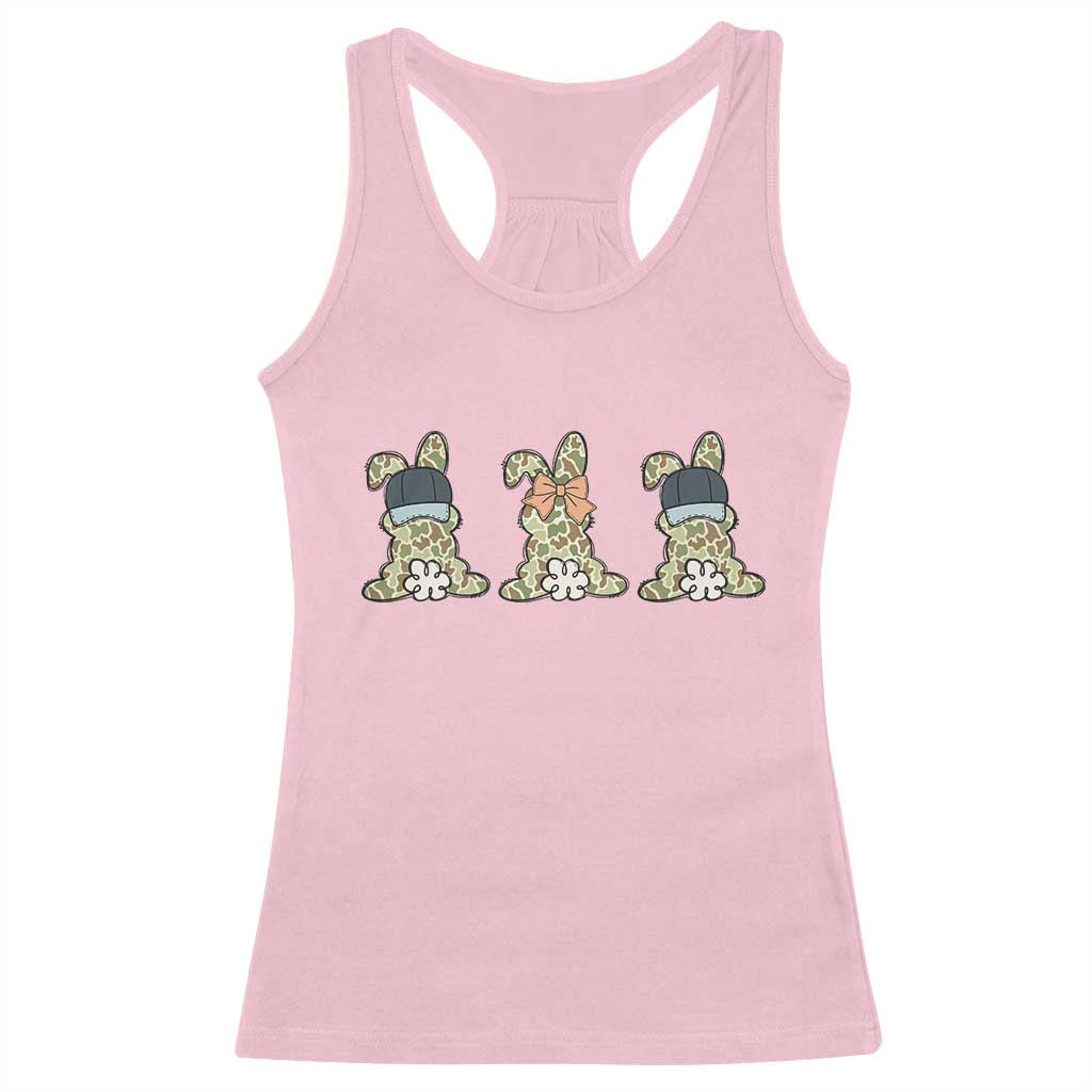 Camo Easter Bunny Racerback Tank Top Funny Hunter Easter Gift
