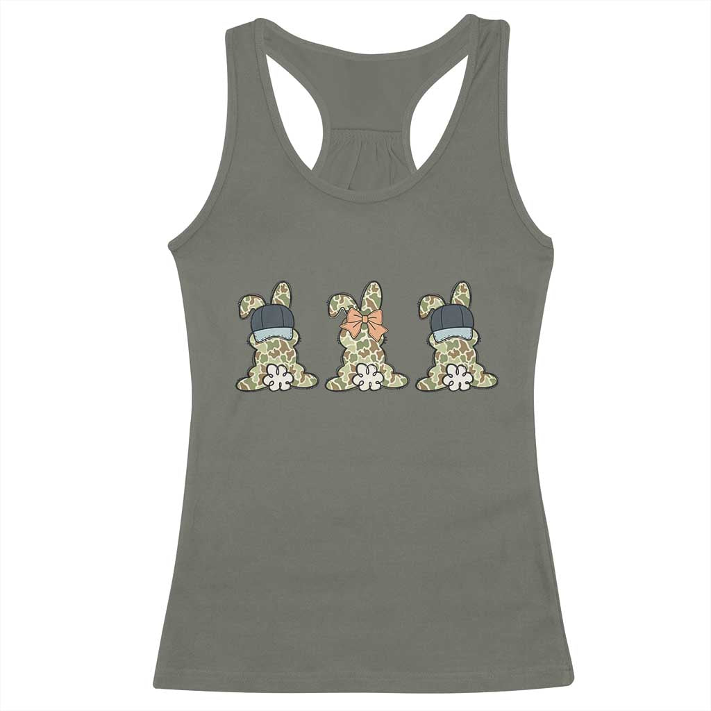 Camo Easter Bunny Racerback Tank Top Funny Hunter Easter Gift