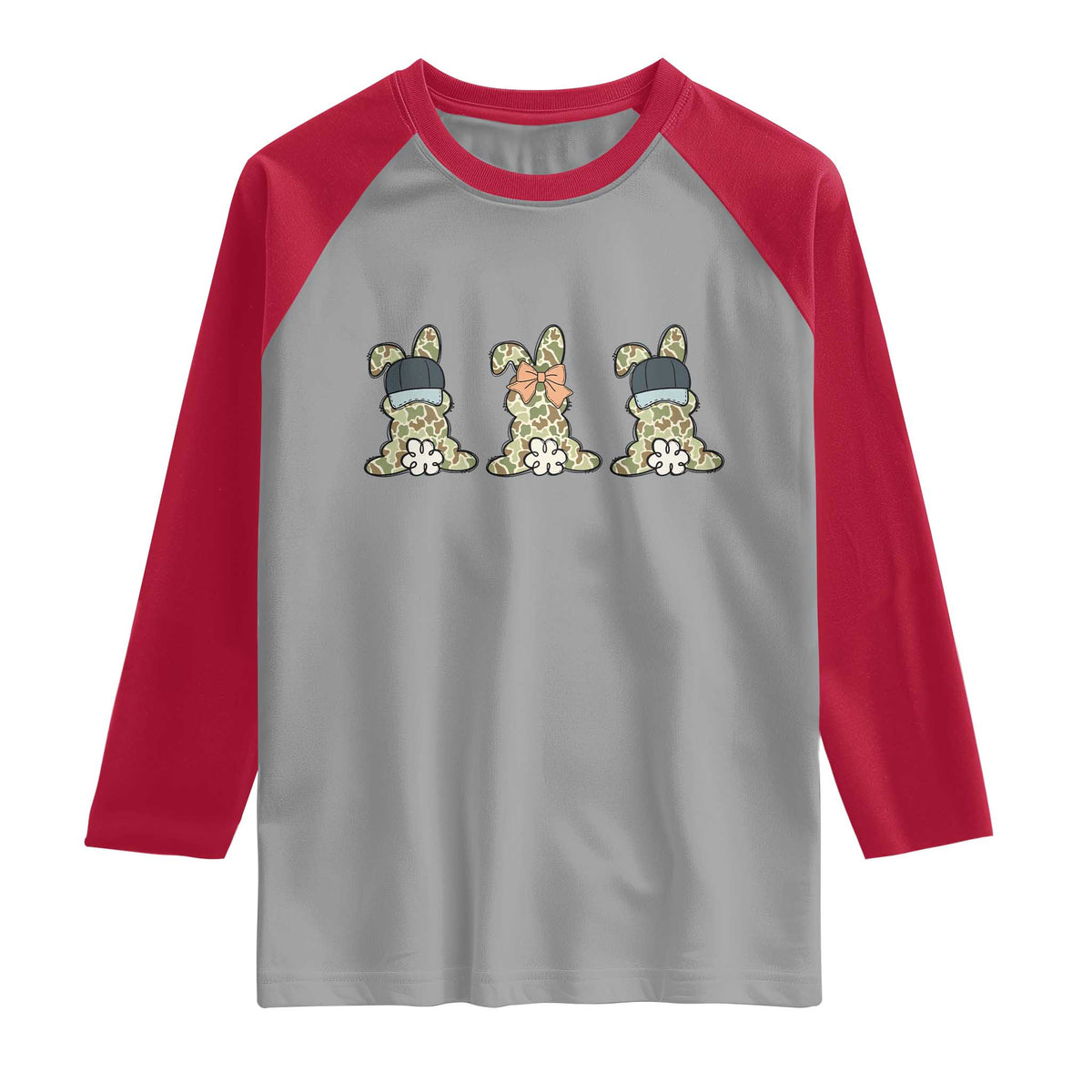 Camo Easter Bunny Raglan Shirt Funny Hunter Easter Gift