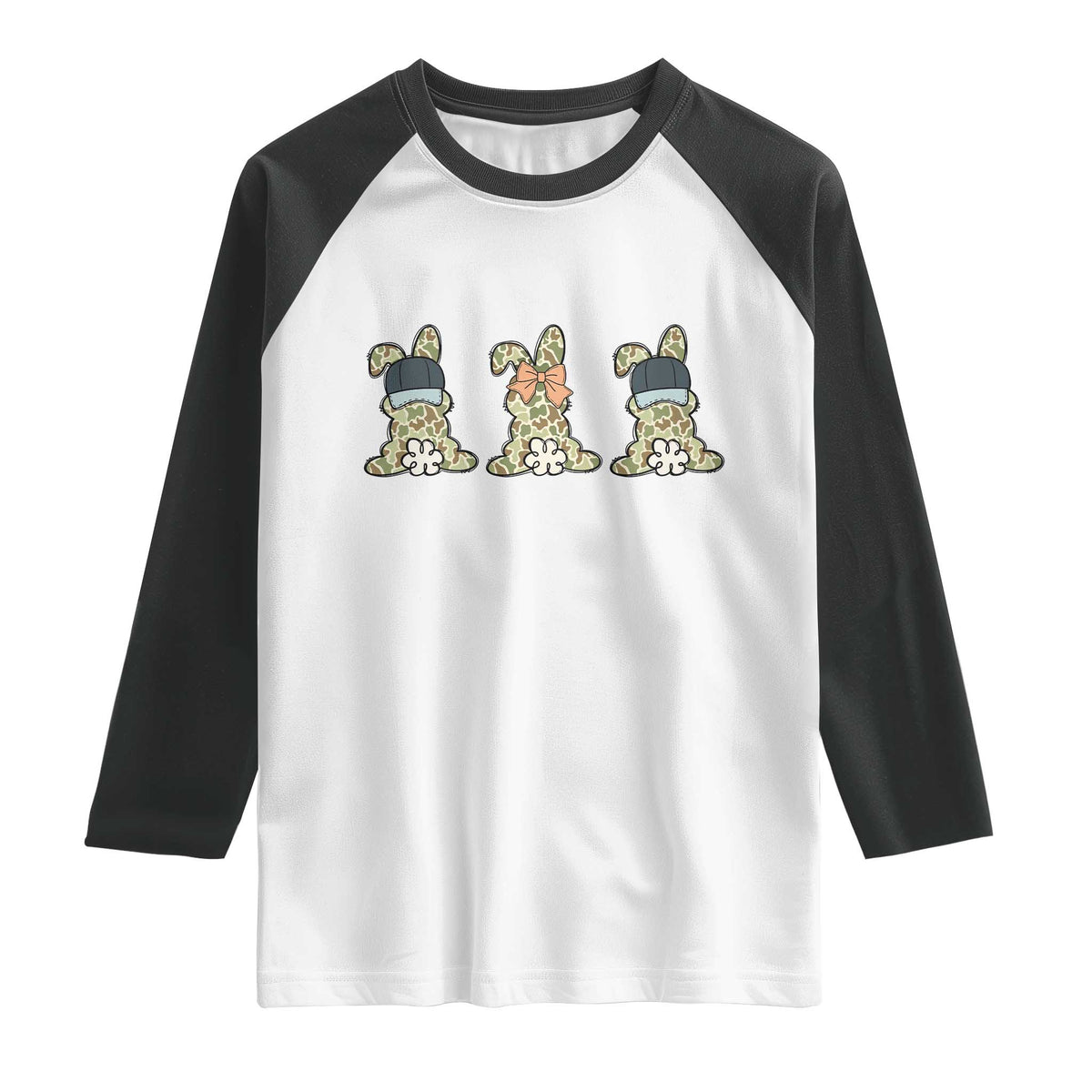 Camo Easter Bunny Raglan Shirt Funny Hunter Easter Gift