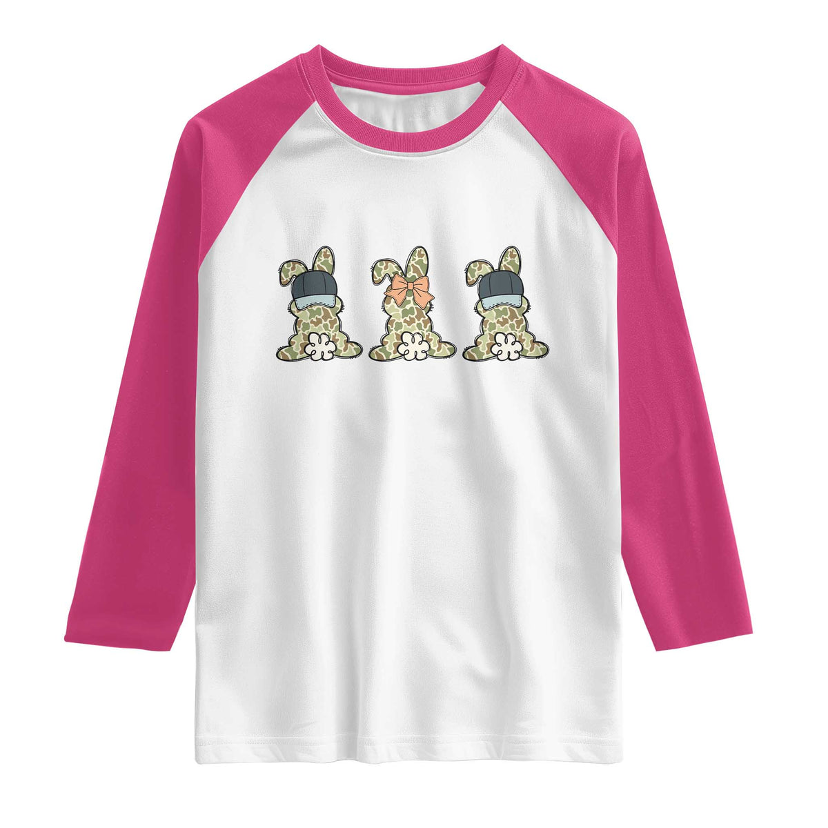 Camo Easter Bunny Raglan Shirt Funny Hunter Easter Gift