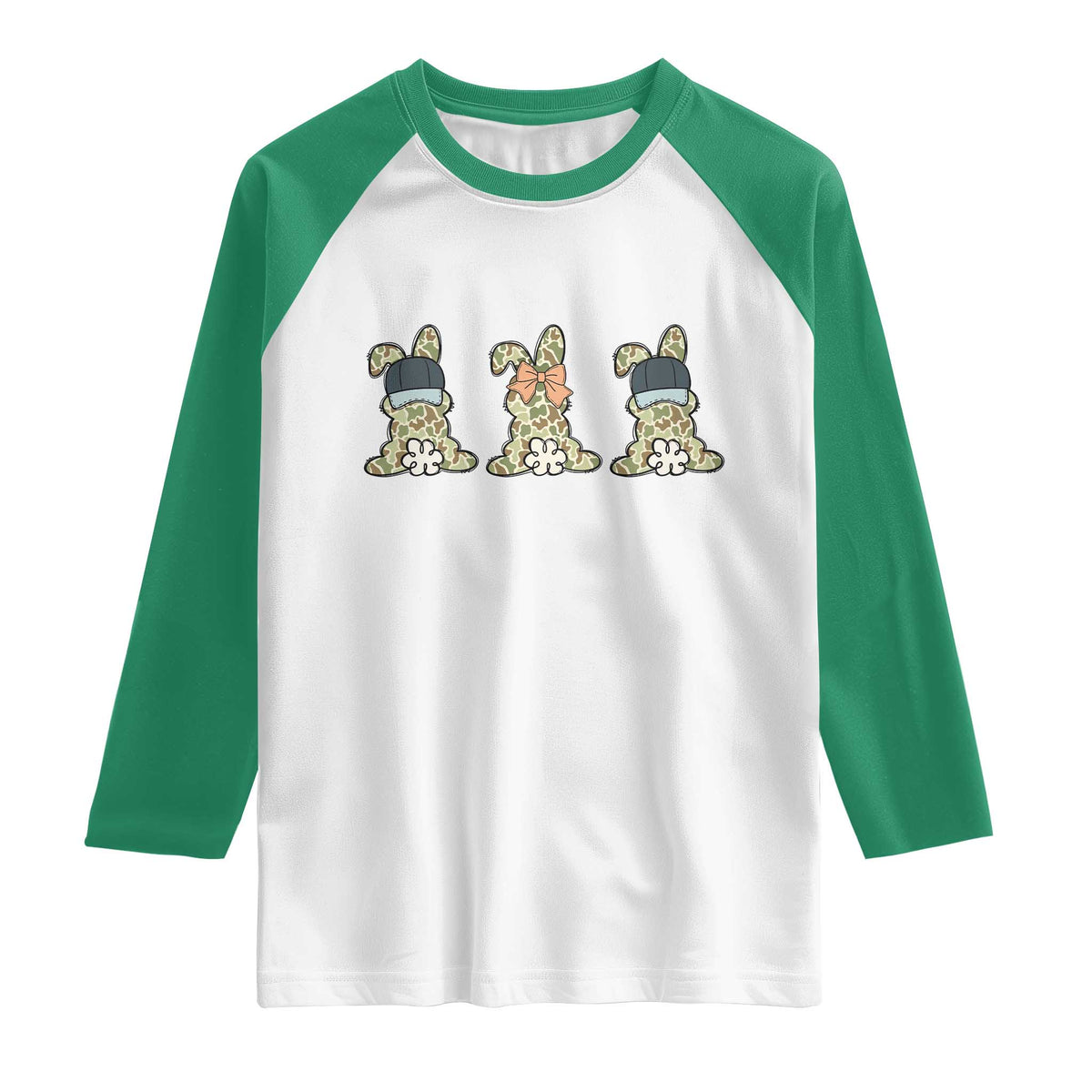 Camo Easter Bunny Raglan Shirt Funny Hunter Easter Gift