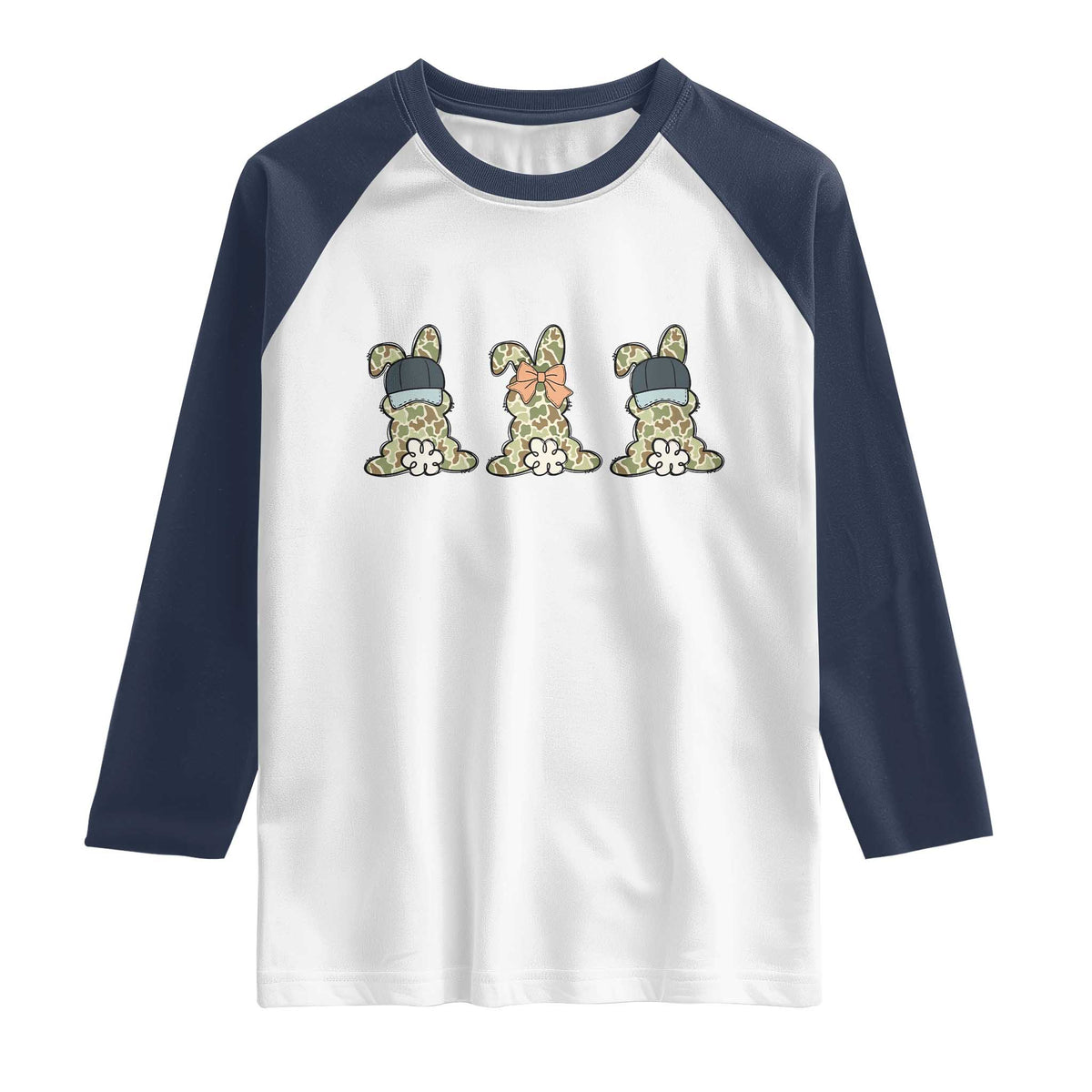Camo Easter Bunny Raglan Shirt Funny Hunter Easter Gift