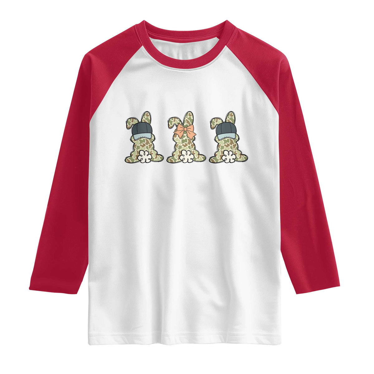 Camo Easter Bunny Raglan Shirt Funny Hunter Easter Gift