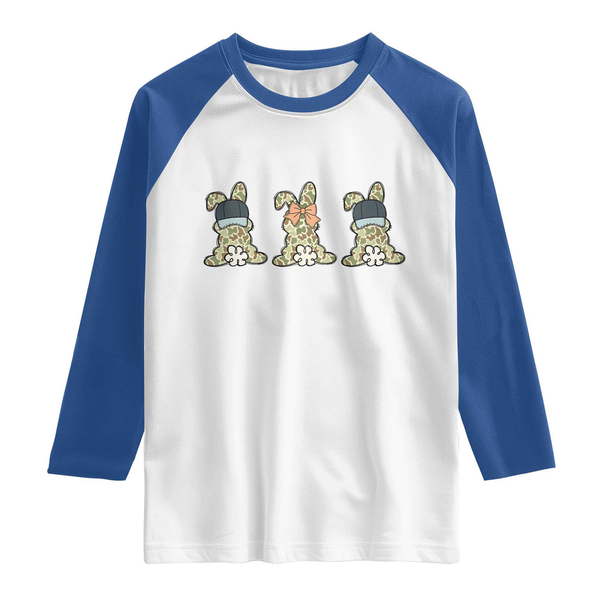 Camo Easter Bunny Raglan Shirt Funny Hunter Easter Gift