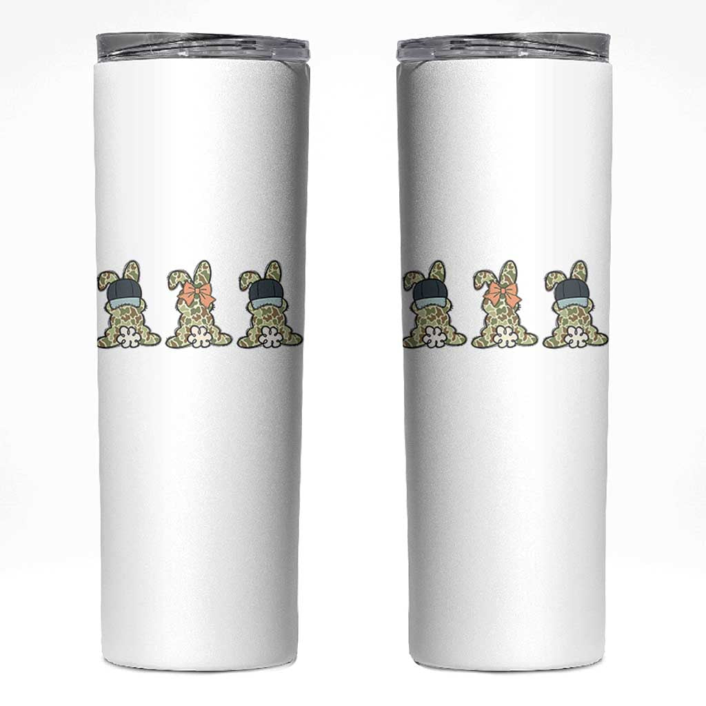 Camo Easter Bunny Skinny Tumbler Funny Hunter Easter Gift