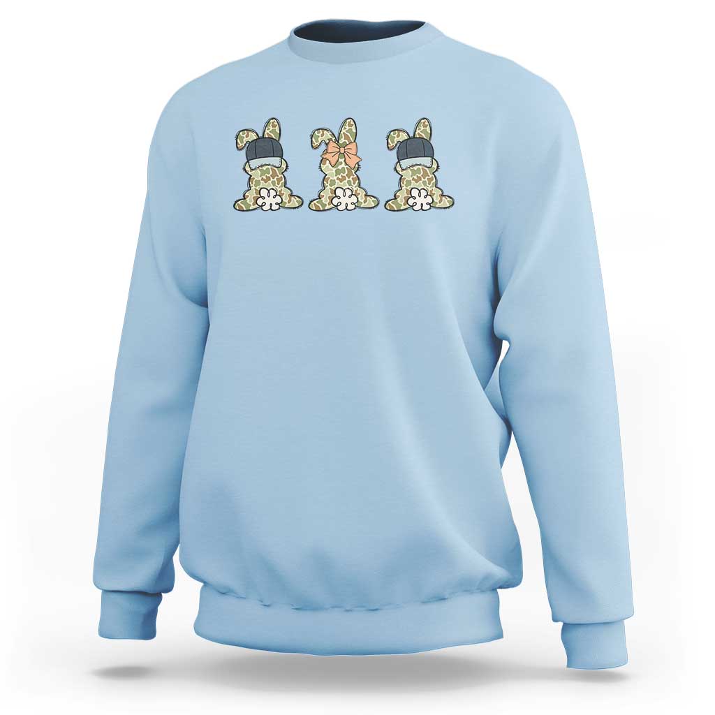 Camo Easter Bunny Sweatshirt Funny Hunter Easter Gift