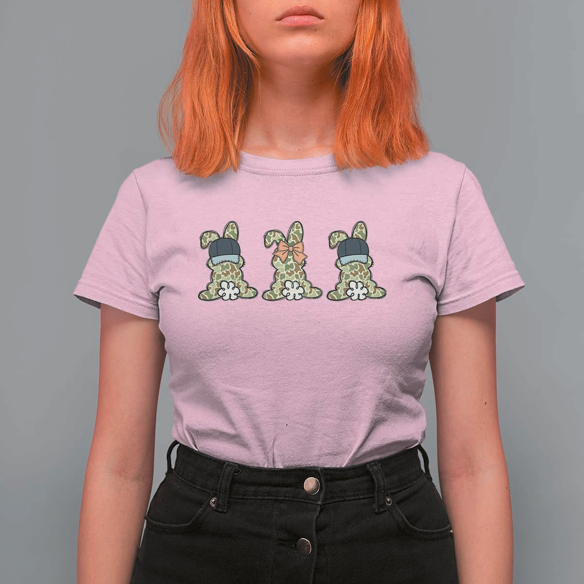 Camo Easter Bunny T Shirt For Women Funny Hunter Easter Gift
