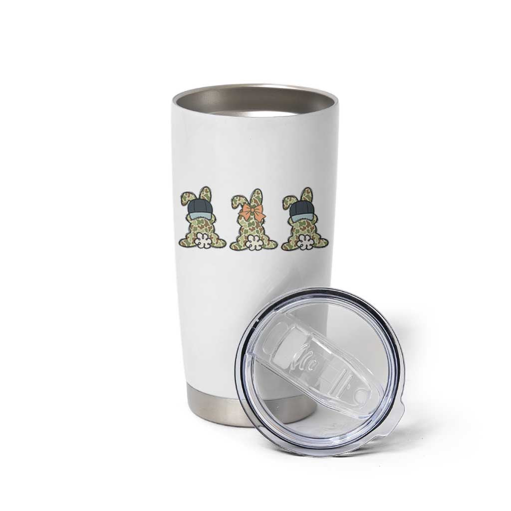 Camo Easter Bunny Tumbler Cup Funny Hunter Easter Gift