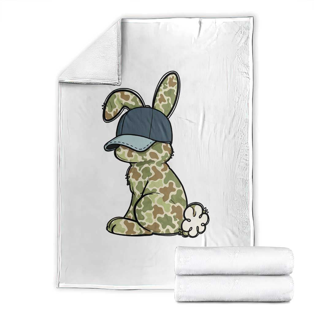 Camouflage Bunny Throw Blanket Funny Hunter Easter Gift