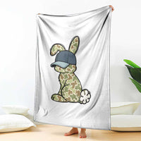 Camouflage Bunny Throw Blanket Funny Hunter Easter Gift