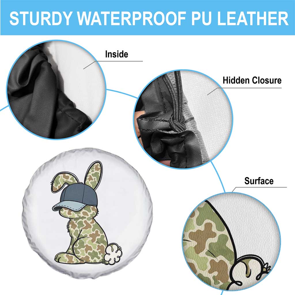 Camouflage Bunny Spare Tire Cover Funny Hunter Easter Gift