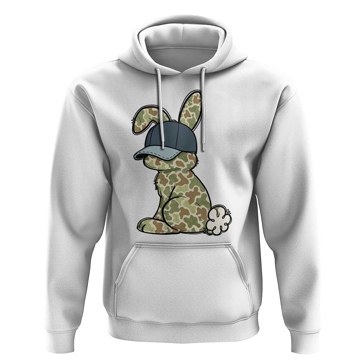 Camouflage Bunny Hoodie Funny Hunter Easter Gift