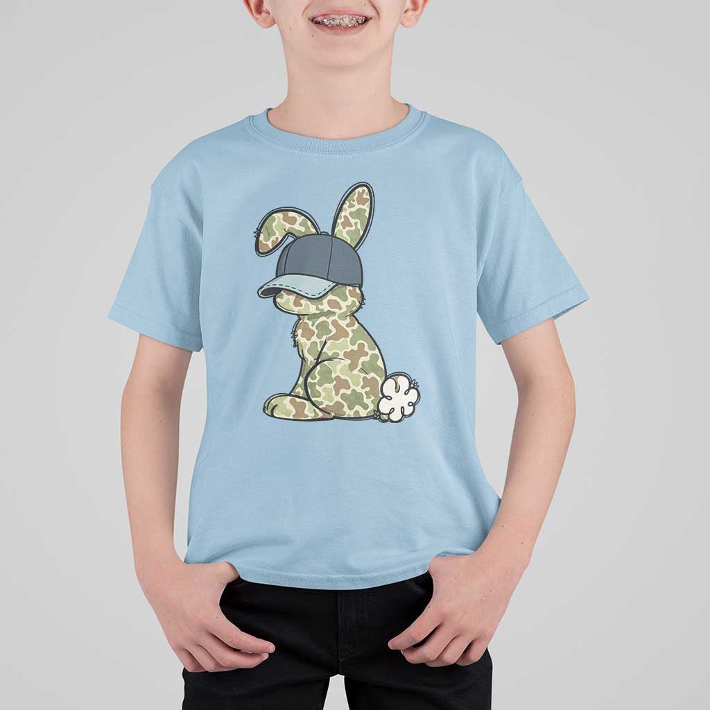 Camouflage Bunny T Shirt For Kid Funny Hunter Easter Gift