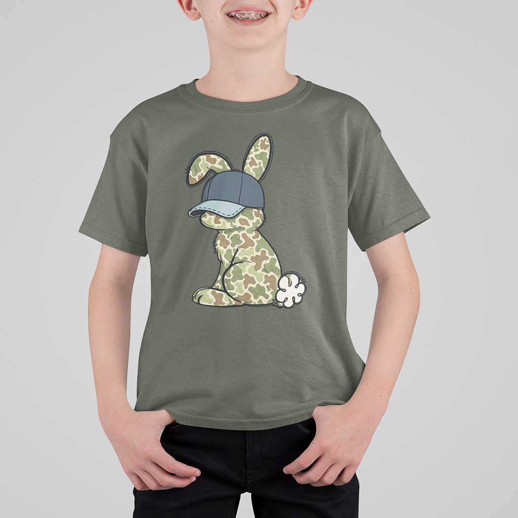 Camouflage Bunny T Shirt For Kid Funny Hunter Easter Gift