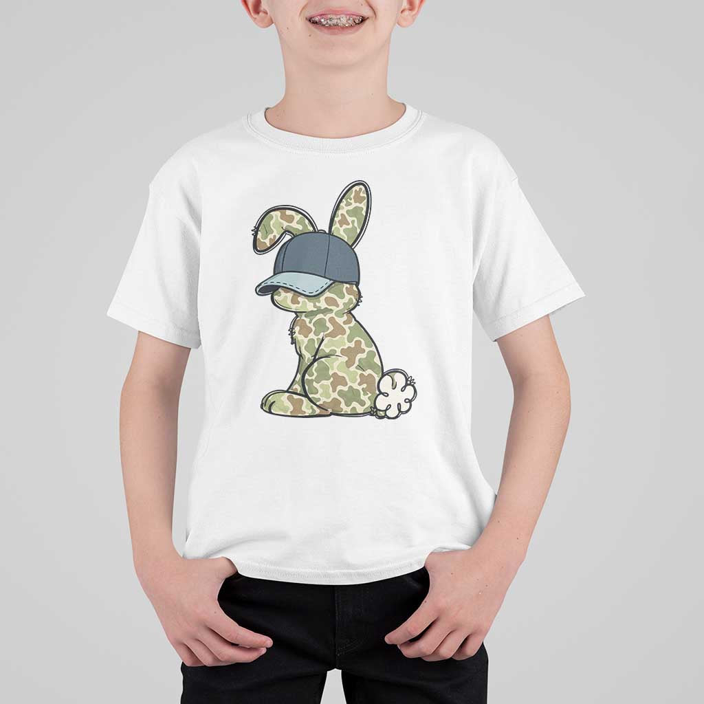 Camouflage Bunny T Shirt For Kid Funny Hunter Easter Gift