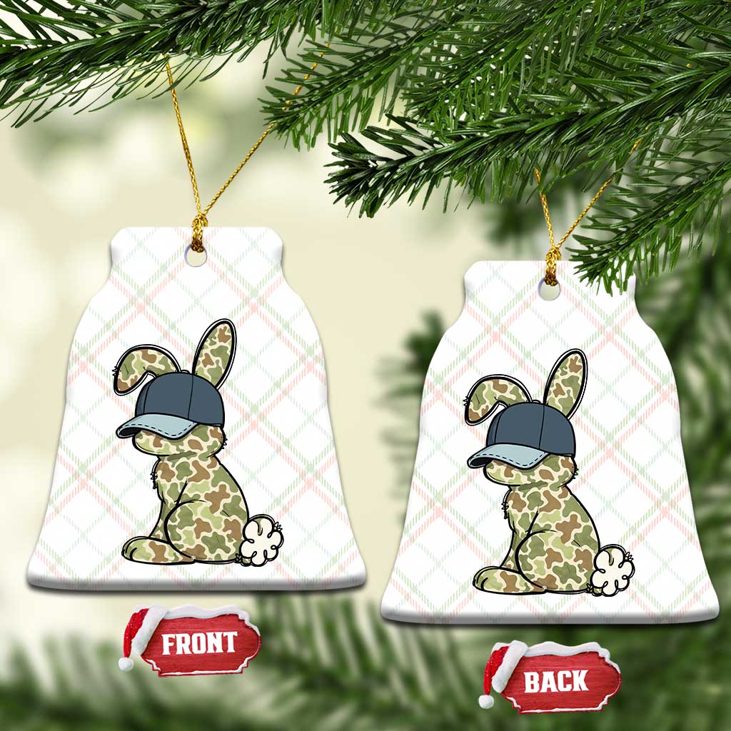 Camouflage Bunny Ceramic Ornament Funny Hunter Easter Gift
