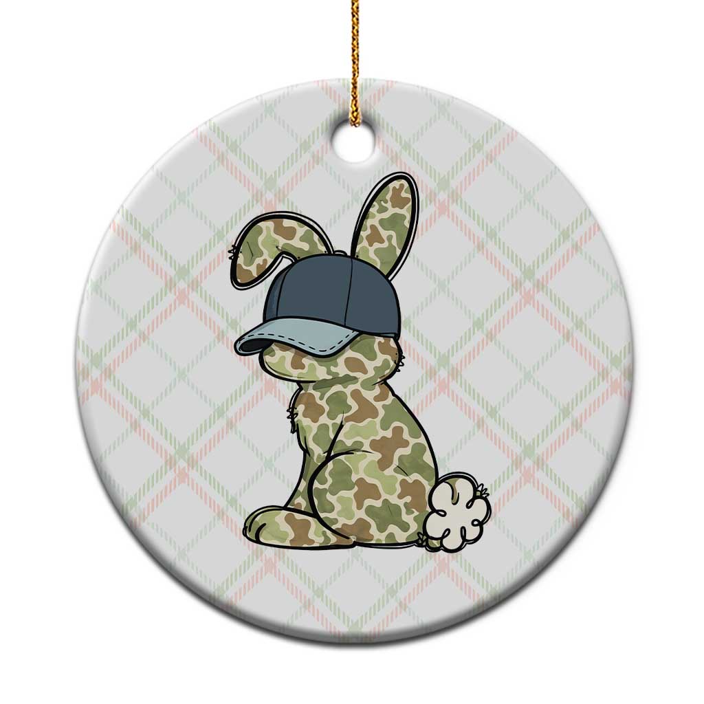Camouflage Bunny Ceramic Ornament Funny Hunter Easter Gift