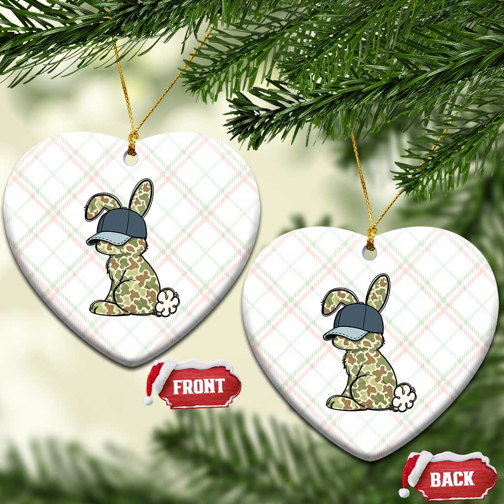 Camouflage Bunny Ceramic Ornament Funny Hunter Easter Gift