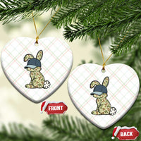 Camouflage Bunny Ceramic Ornament Funny Hunter Easter Gift
