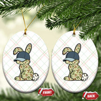 Camouflage Bunny Ceramic Ornament Funny Hunter Easter Gift