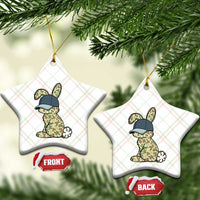 Camouflage Bunny Ceramic Ornament Funny Hunter Easter Gift