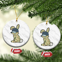 Camouflage Bunny Ceramic Ornament Funny Hunter Easter Gift