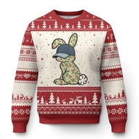 Camouflage Bunny Ugly Christmas Sweater Funny Hunter Easter Gift