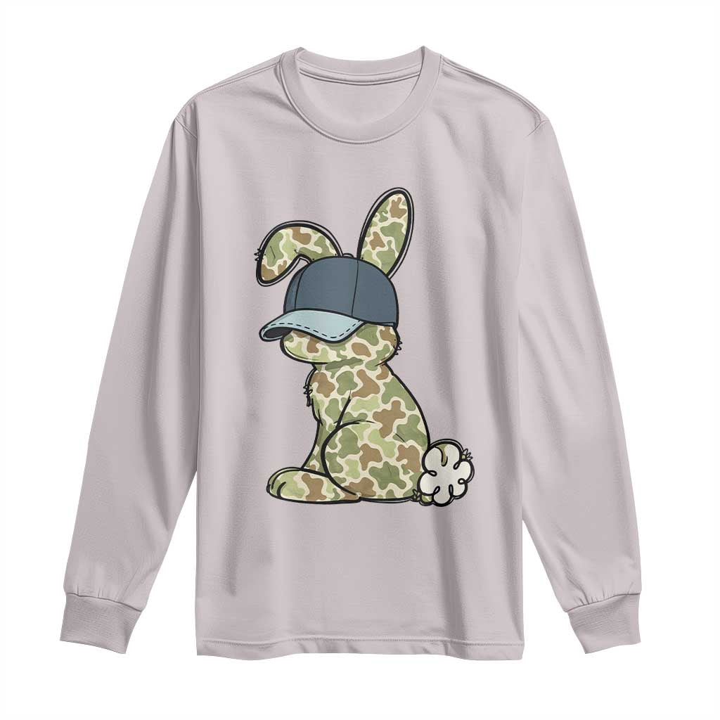 Camouflage Bunny Long Sleeve Shirt Funny Hunter Easter Gift