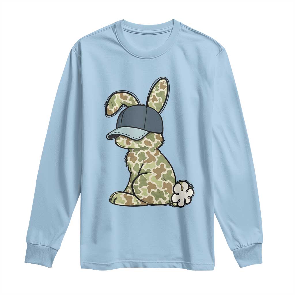 Camouflage Bunny Long Sleeve Shirt Funny Hunter Easter Gift