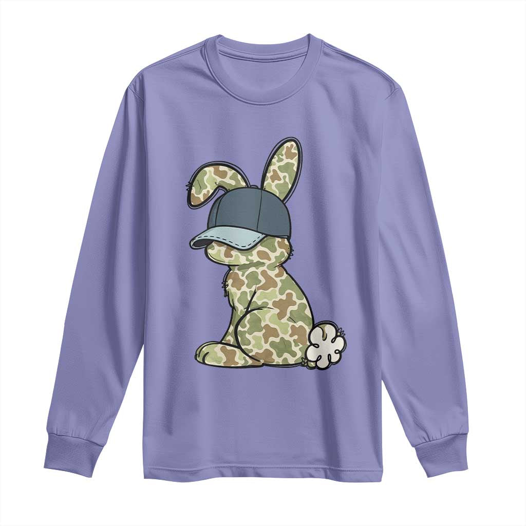 Camouflage Bunny Long Sleeve Shirt Funny Hunter Easter Gift