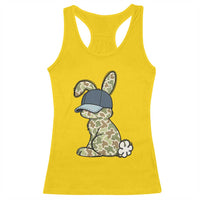 Camouflage Bunny Racerback Tank Top Funny Hunter Easter Gift