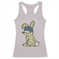 Camouflage Bunny Racerback Tank Top Funny Hunter Easter Gift